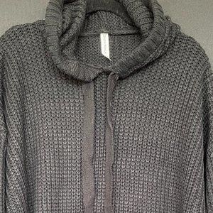 NWOT Black Hoodie/Cowl Neck Sweater & Pouch Pocket
